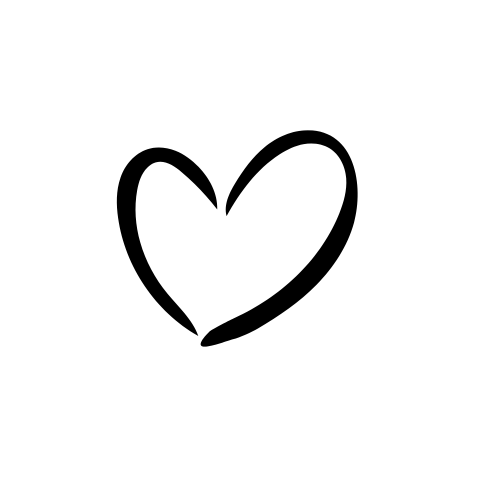 Minimalist black heart outline on a white background, pet wellness graphic
