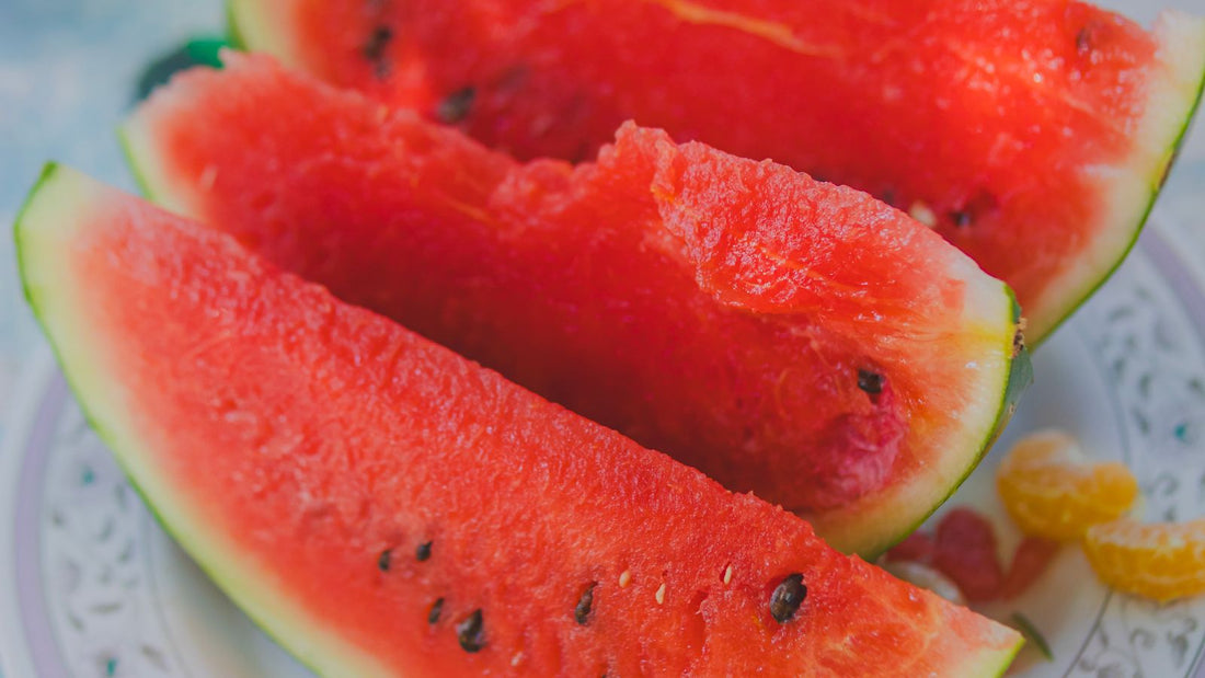 Juicy watermelon slices on a plate