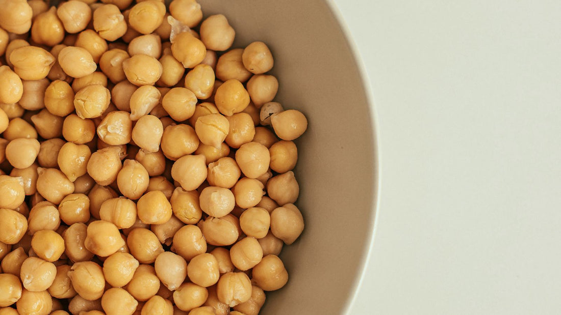 Bowl of chickpeas, the safe base ingredient in hummus, though finished hummus is not dog-safe
