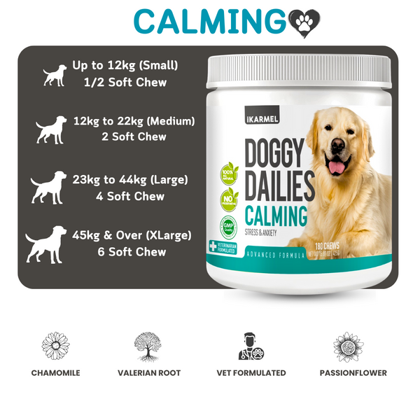 DOG CALMING CHEWS - NATURAL ANXIETY SUPPORT FOR DOGS